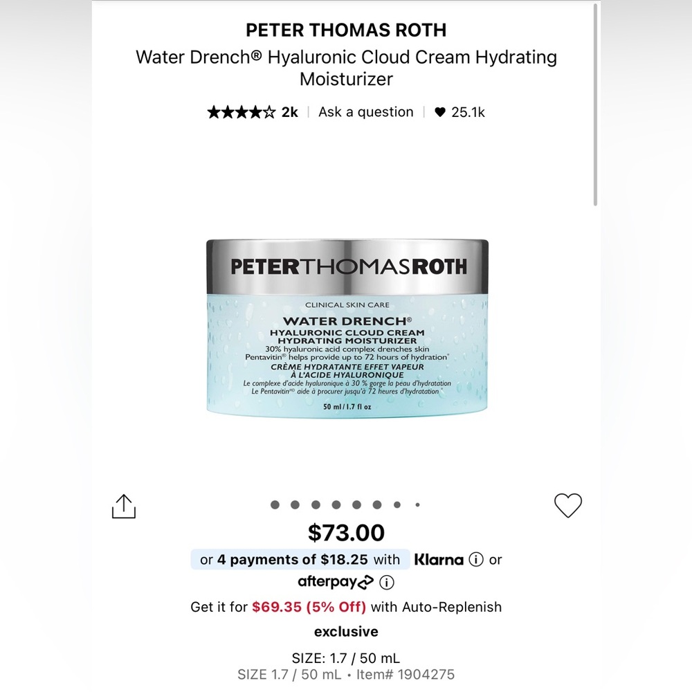 Peter Thomas Water Drench Hyaluronic Cloud Cream 50ml - Picture 2 of 2